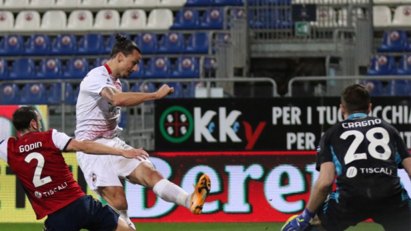 Два гола на Ибрахимович отново изкачиха Милан еднолично на върха