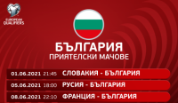 Официално: България ще играе контроли срещу Словакия, Русия и Франция